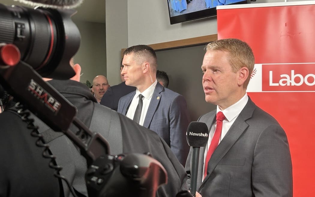 Chris Hipkins speaks to media after conceding the election.