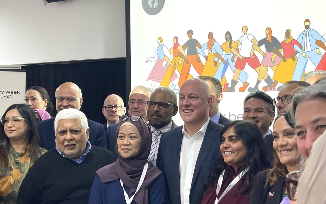 Luxon with some of the Muslim community.