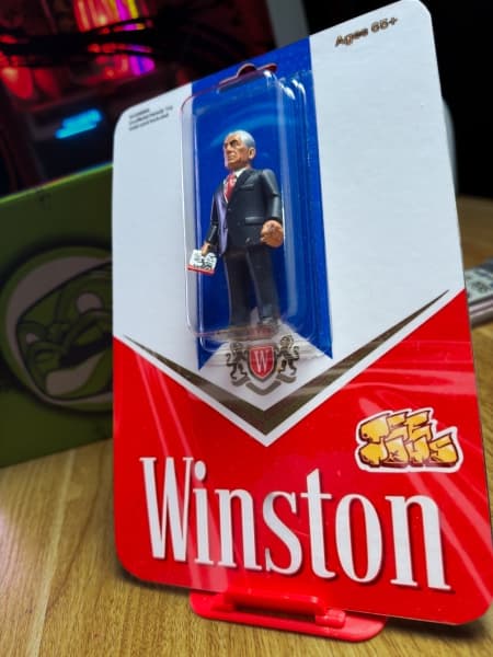 A Winston Peters action figure made by TimProvize, currently being auctioned on TradeMe.