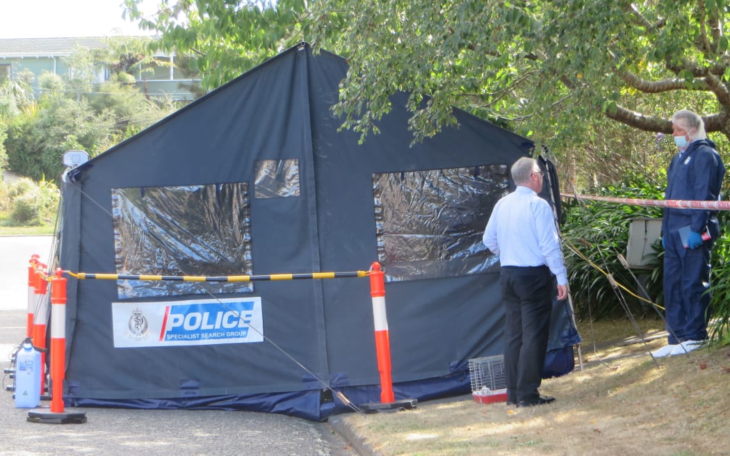 The house where Catherine Stewart's body was found is under police guard.