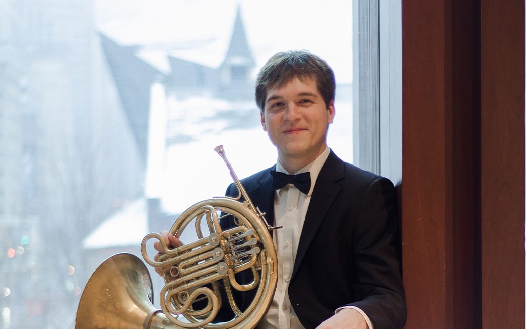 Horn player Taran Plamondon
