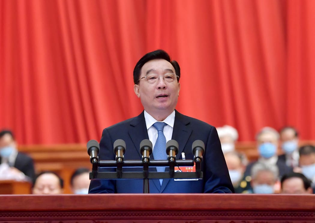 National People's Congress standing committee vice-chairman Wang Chen speaks at the opening meeting of the fourth session of the NPC in Beijing, China, March 5, 2021.