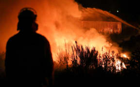 Tyres caught fire in Rolleston 13 May 2020