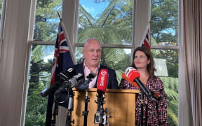 Christopher Luxon and Nicola Willis announcing a Cabinet reshuffle.