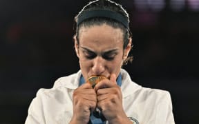 Gold medallist Algeria's Imane Khelif.