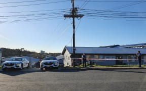 Police on guard at Masjid-E-Bilal mosque in Glen Eden, west Auckland - 4 September 2021