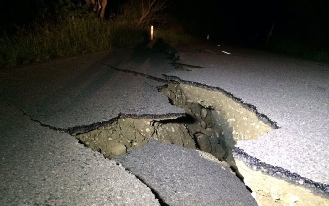 Leader Road in Kaikoura was heavily damaged.
