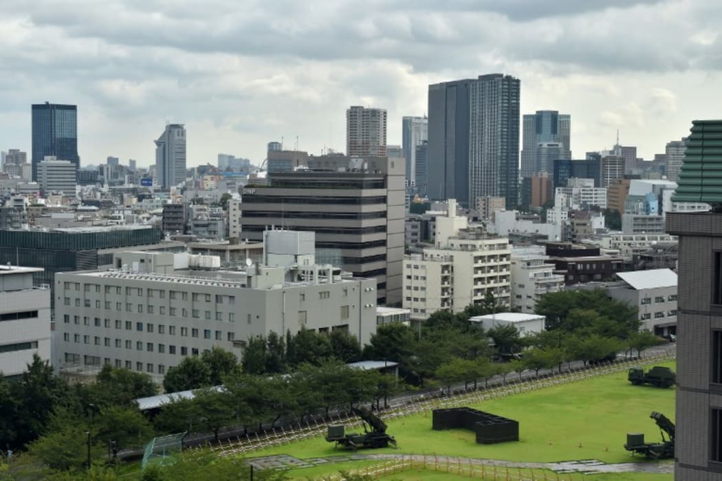 PAC-3 surface-to-air missile launch systems are seen in position at Japan's Defence Ministry in Tokyo on August 29, 2017.