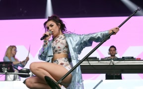 Charli XCX performs onstage during 2017 Governors Ball Music Festival at Randall's Island on June 2, 2017 in New York City (Photo by ANGELA WEISS / AFP)