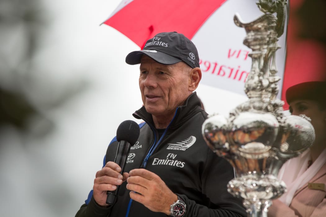 Grant Dalton speaking to crowds at the parade held in Auckland, 6 July 2017.
