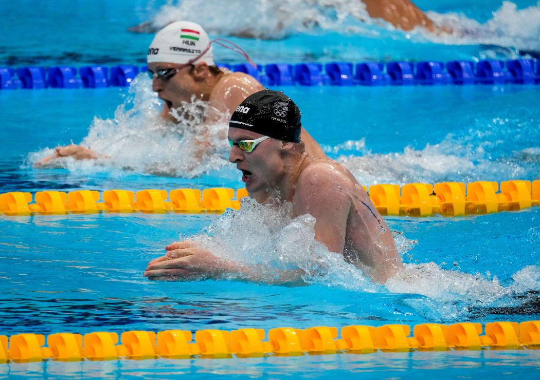 Lewis Clareburt, Men's 400m Individual Medley final, Tokyo Aquatics Centre. Tokyo 2020 Olympic Games.