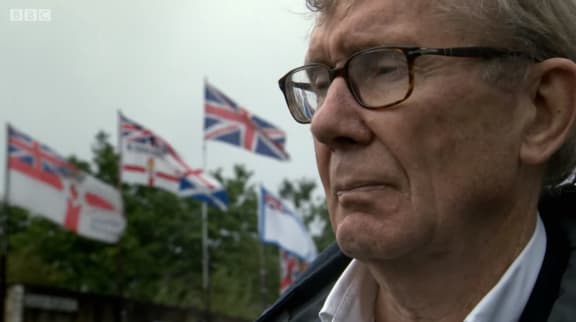 Peter Taylor at a loyalist rally in Northern Ireland.