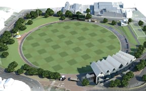 An artist's impression of the re-developed Basin Reserve in Wellington.