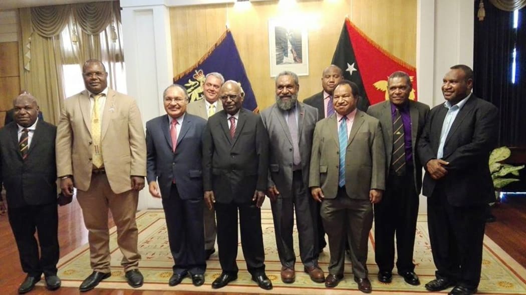 Third from left: Papua New Guinea prime minister Peter Oneil and members of his reshuffled cabinet. July 2016
