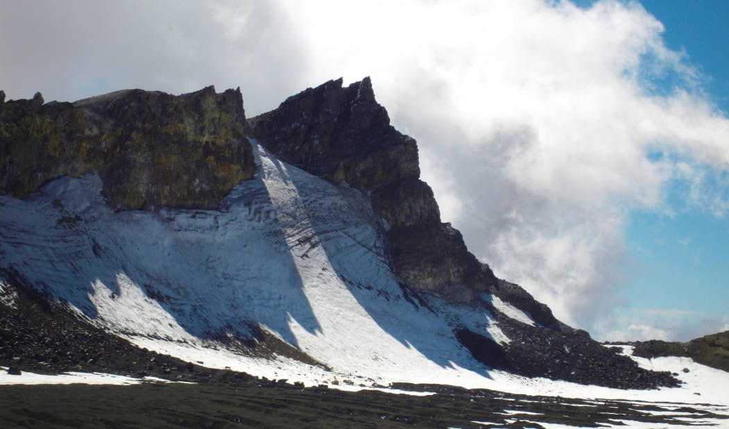 Summit Plateau ice beneath Tukino Peak, Mount Ruapehu.