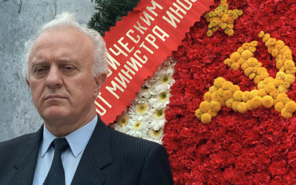Eduard Shevardnadze on a visit to Mexico in 1986.