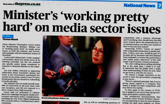 The government has warned struggling news media companies not to expect subsidies or bailouts. The PM told reporters last week they must innovate to survive.