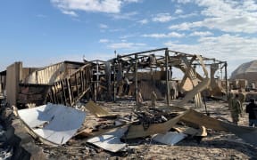 Damage at Ain al Asad military airbase housing US and other foreign troops in the western Iraqi province of Anbar.