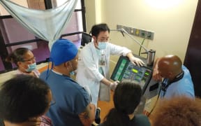 Taiwanese expert trains Palau health workers to enable capacity to do local testing.