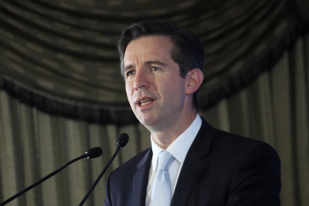 Australian politician Simon John Birmingham speaks during a promotional event organised by Tourism Australia on February 26, 2020 in Mumbai, India.