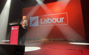 Chris Hipkins speaks to the Labour Party conference on 1 December, 2024.