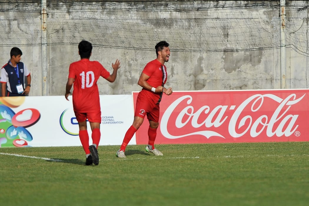 Jamie Mason celebrates the opening goal.