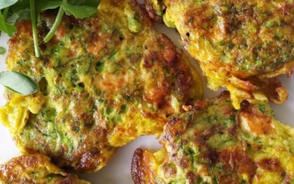 Courgette and feta fritters