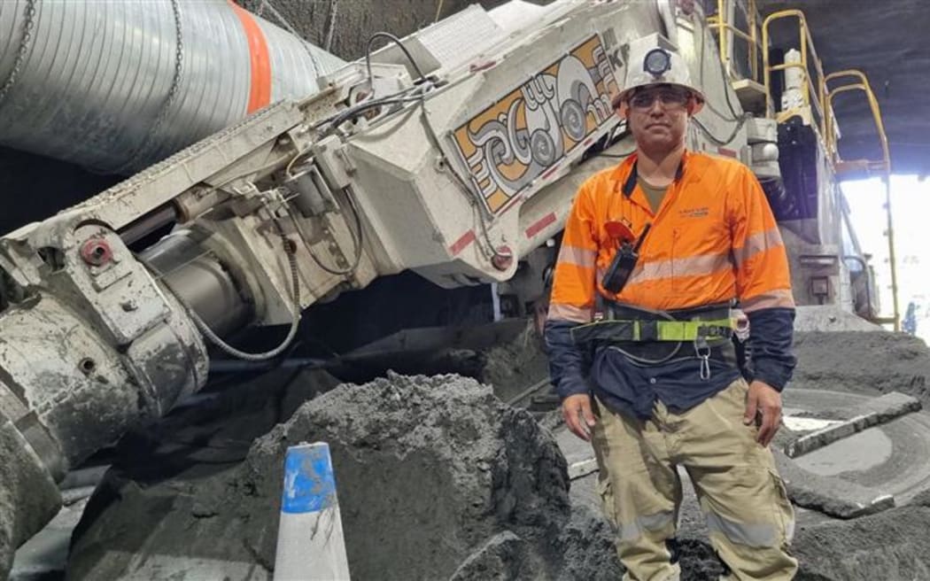 Roadheader operator Carlos Cooper