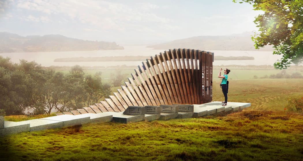 artist's rendition of the SS Ventnor memorial in Hokianga, from TT Architects