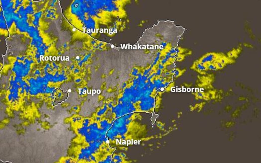 The MetService rain radar at 2.50pm on 22 June 2023.