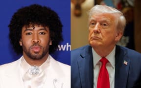 White house correspondent's association president Eugene Daniels and Donald Trump