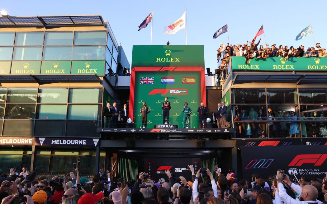 Trophy presentation 2023 Australian Formula One Grand Prix.