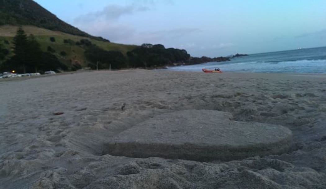 Mount Maunganui beach this morning after a vigil was held for missing boy Jack Dixon overnight.