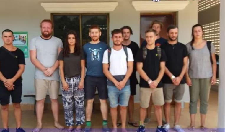 Ten people were arrested in Siem Reap, Cambodia.