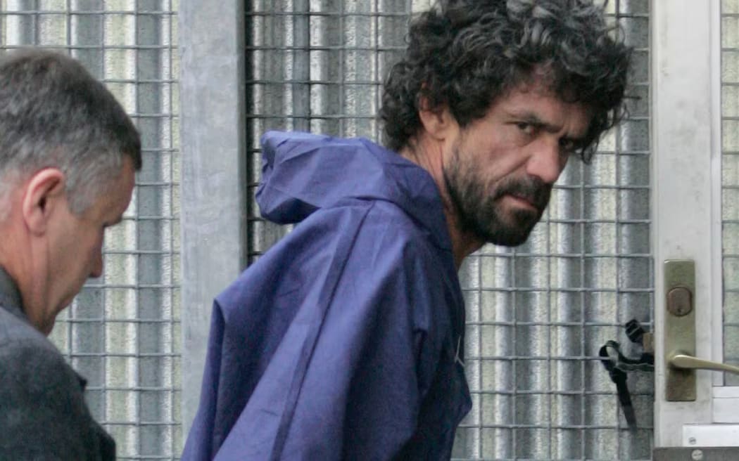 Michael Scott Wallace arriving at court for one of his earliest appearances on the murder charge. Photo / Mark Mitchell