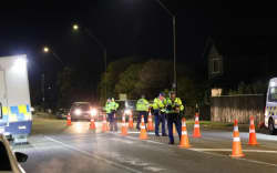 A police checkpoint in Palmerston North.
