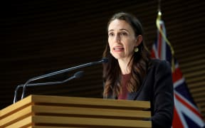 Prime Minister Jacinda Ardern speaks to media during a press conference at Parliament on September 02, 2021 in Wellington,