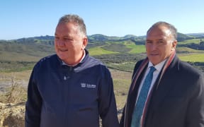Shane Jones and Pita Tipene at the Ngāti Hine joint venture launch on May 31.