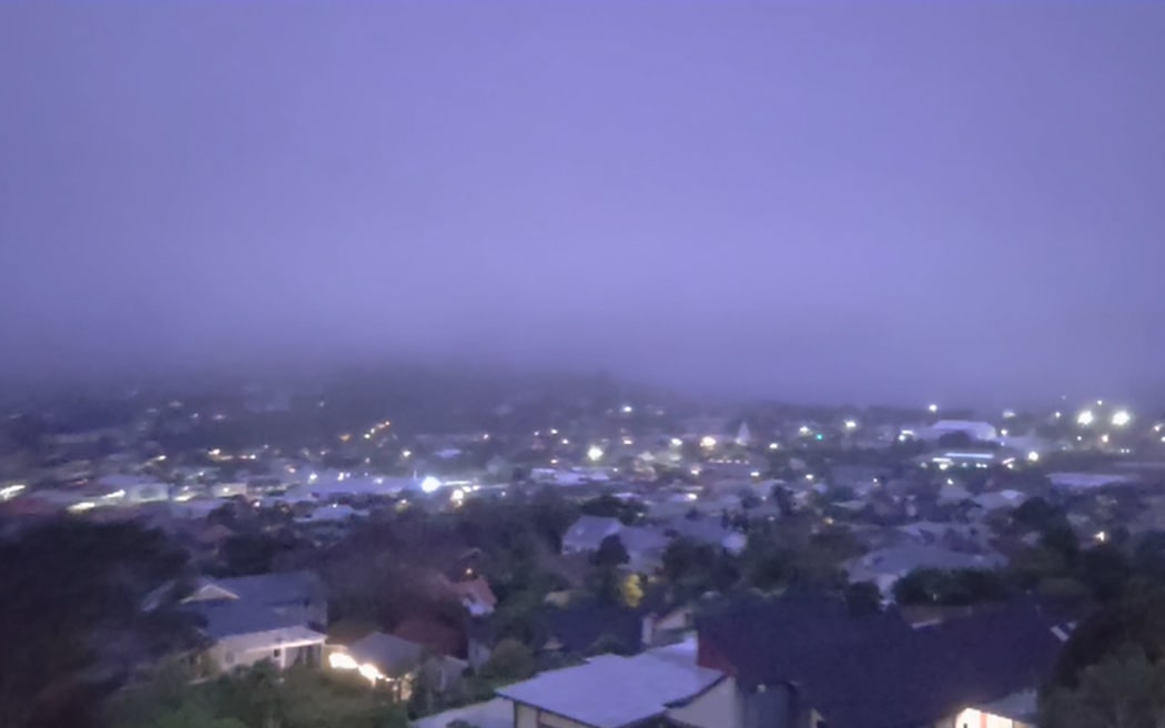 The skies above Wellington were lit by sheets of lightning overnight.