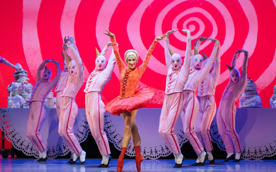 Ana Gallardo Lobaina as the Witch in The Royal New Zealand Ballet production of Hansel and Gretel.