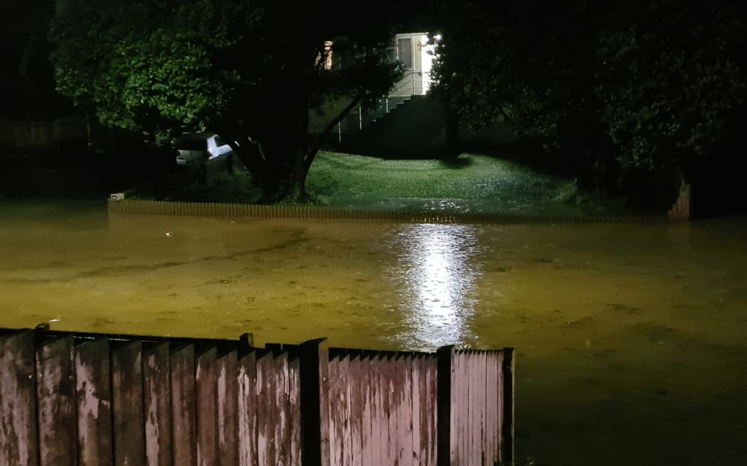 Flooding on Champion Street, Porirua, Thursday 9 June.