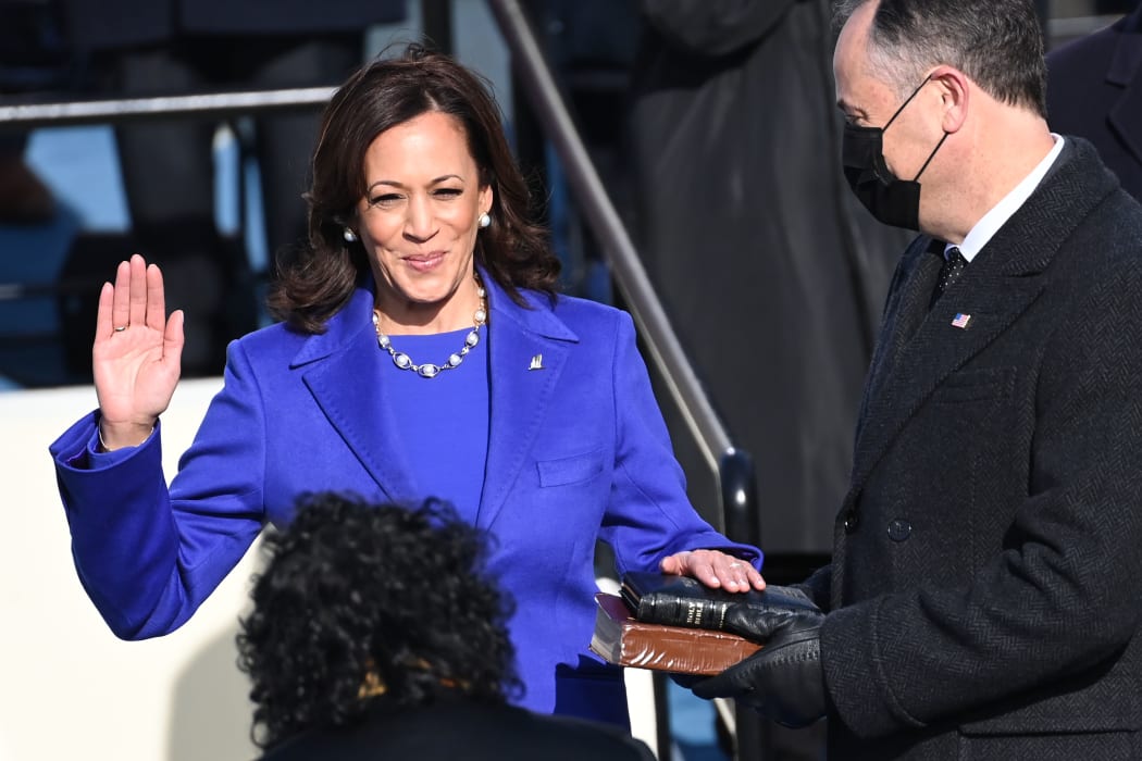Kamala Harris is sworn in as the 49th US Vice President.