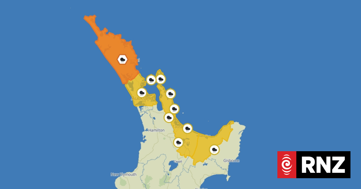 Weather: Heavy rain warnings and watches for upper North Island
