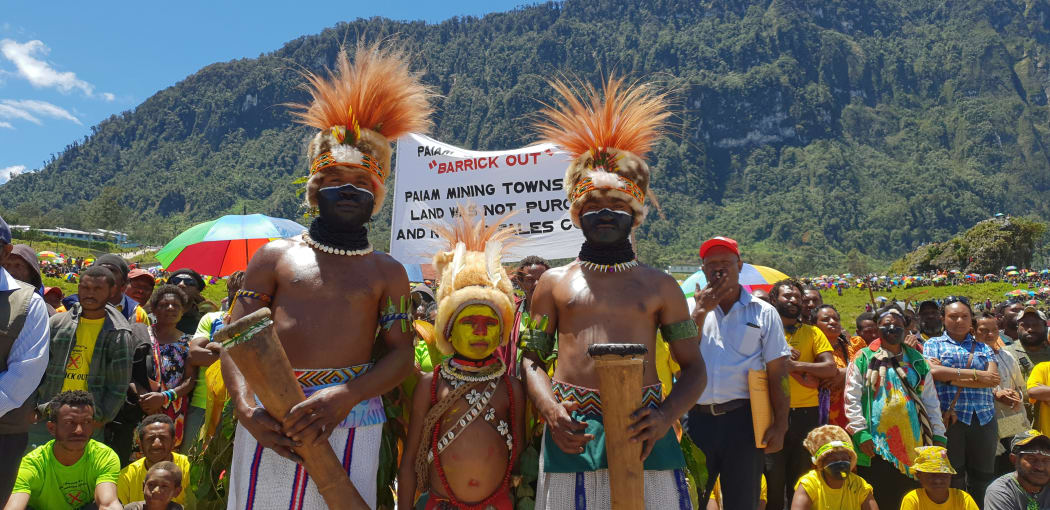 Demonstration against Barrick Niugini at the Porgera mine