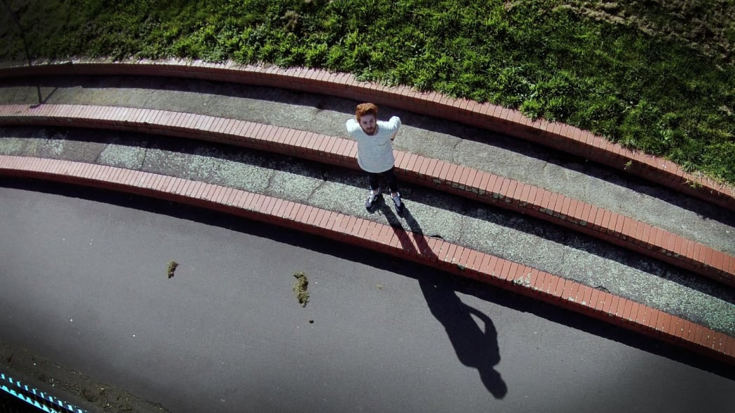 An aerial shot of Henry Cooke