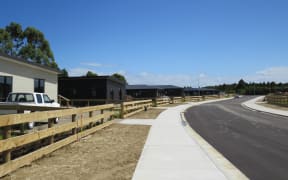 Westport’s recently opened village for flood displaced families.