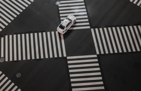 Car crossing Ginza