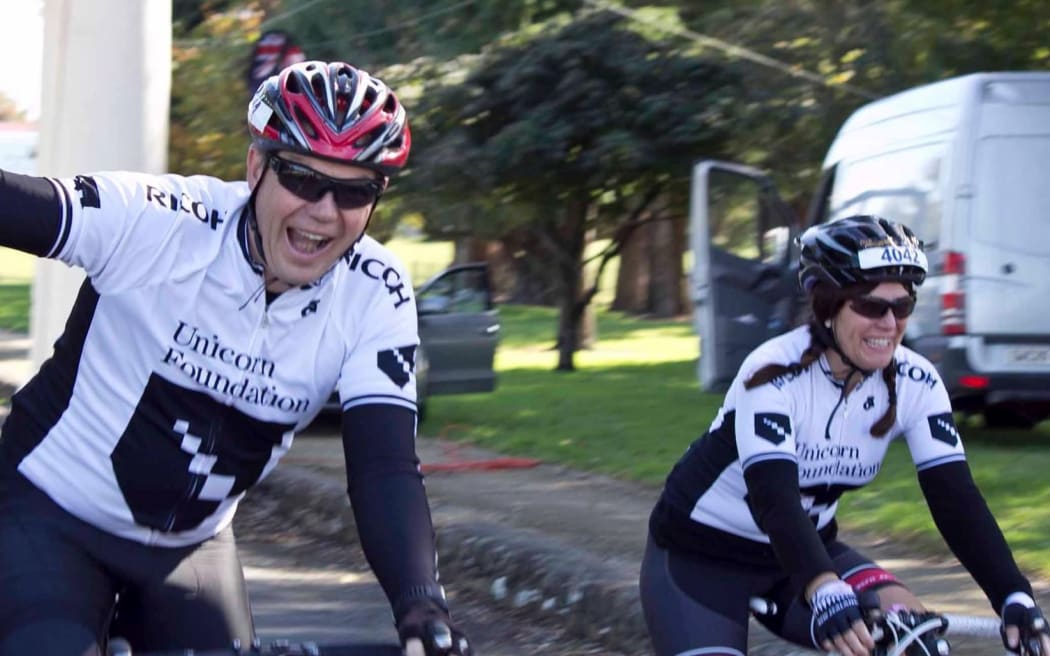 Dr Malcolm Legget during a cycle tour to raise funds for a new scanner to detect NET cancers.