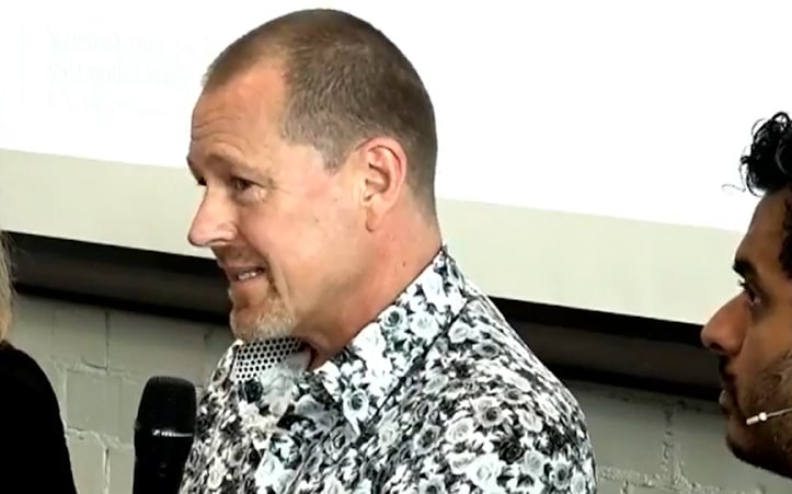 The Chief Censor David Shanks speaking at a conference about social media and democracy the University of Otago this week.