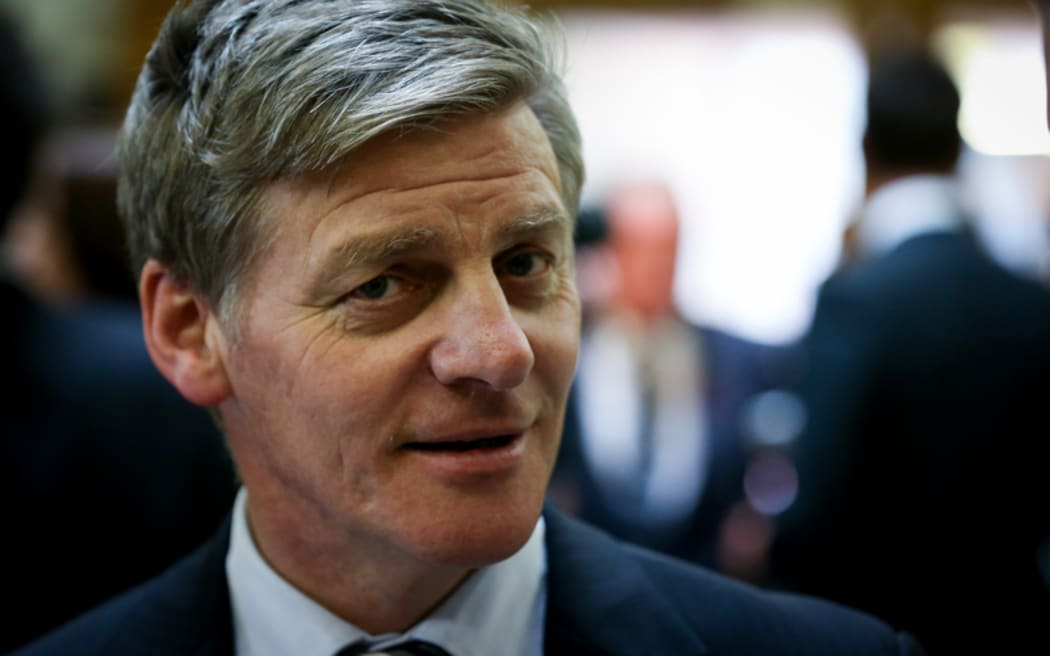 Bill English on the bridge at Parliament.